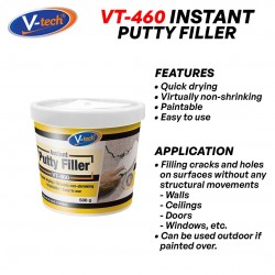 V-Tech VT-460 Instant Putty Filler 500G/1.5KG - White V-Tech VT-460 Instant Putty Filler 500G/1.5KG - White