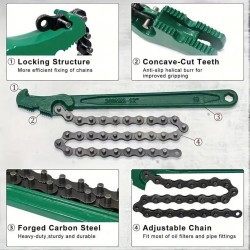 CN 'FQ12' Heavy Duty Oil Filtration Chain Spanner Wrench 300MM 12''