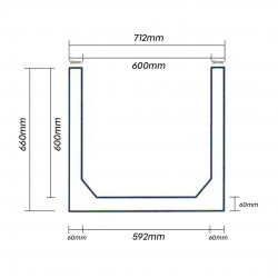 Precast Concrete U-Drain Without Dry Weather Flow 600MM x 600MM x 1.0M Precast Concrete U-Drain Without Dry Weather Flow 600MM x 600MM x 1.0M