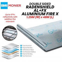 BMI Monier Radenshield AL+FX Double Sided Aluminium Foil With Fire Retardent 1.25M (W) x 48M (L)