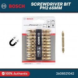 Bosch 10PCS Gold Magnetic Screwdriver Bits PH2-65mm - 2608521042