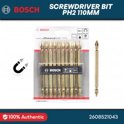 Bosch 10PCS Gold Magnetic Screwdriver Bits PH2-110mm - 2608521043