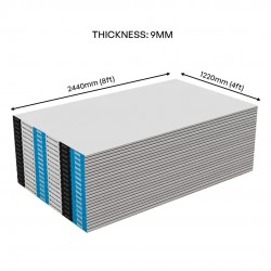 Knauf Mini 9 Gypsum Plasterboard Tapered Edge 9MM (T) x 1220MM 4' (W) x 2440MM 8' (L)