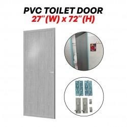 PVC Toilet/Bathroom Door 27'' (W) x 72'' (H) x 1'' (T) - Grey