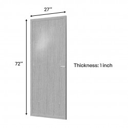 PVC Toilet/Bathroom Door 27'' (W) x 72'' (H) x 1'' (T) - Grey