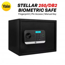 Yale Stellar 250/DB2 Biometric Safe Locker Fingerprint, PIN access, Manual Key, USB Port For Emergency 16.7Litres