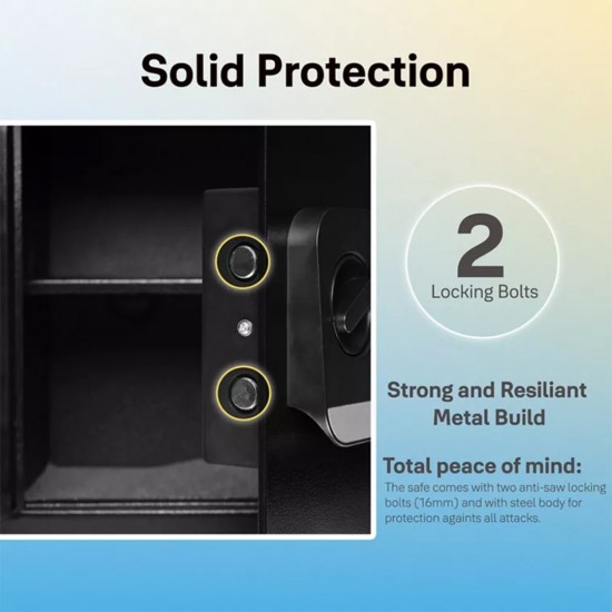 Yale Stellar 250/DB2 Biometric Safe Locker Fingerprint, PIN access, Manual Key, USB Port For Emergency 16.7Litres Yale Stellar 250/DB2 Biometric Safe Locker Fingerprint, PIN access, Manual Key, USB Port For Emergency 16.7Litres