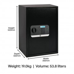 Yale Stellar 520/DB2 Biometric Safe Locker Fingerprint, PIN access, Manual Key, USB Port For Emergency 53.8Litre Yale Stellar 520/DB2 Biometric Safe Locker Fingerprint, PIN access, Manual Key, USB Port For Emergency 53.8Litre