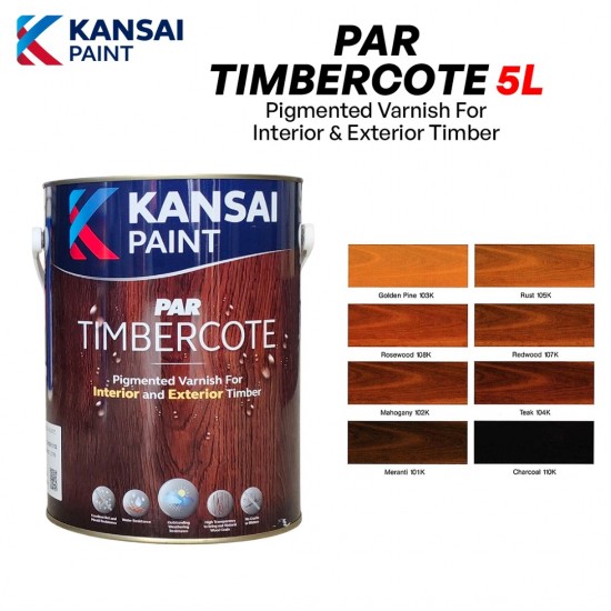 Kansai Paint Par Timbercote Alkyd-Based Varnish For Interior & Exterior Wood Timber 5L Kansai Paint Par Timbercote Alkyd-Based Varnish For Interior & Exterior Wood Timber 5L