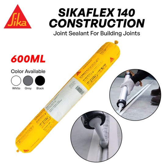 Sika® Sikaflex 140 Construction PU Silicone Joint Sealant For Building 600ML Sausage (White/Concrete Grey/Black) Sika® Sikaflex 140 Construction PU Silicone Joint Sealant For Building 600ML Sausage (White/Concrete Grey/Black)
