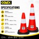 Colex RST-18 / RST-30 Rubber Base Safety Traffic Cone C/W Reflective Tape Colex RST-18 / RST-30 Rubber Base Safety Traffic Cone C/W Reflective Tape