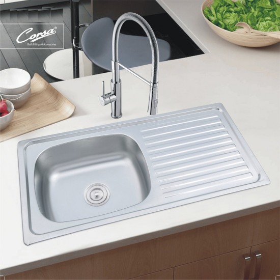 Sweet Home Aluminium Single Bowl Sink 18'' (W) x 42'' (L)