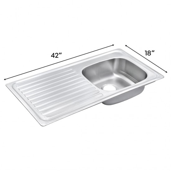 Sweet Home Aluminium Single Bowl Sink 18'' (W) x 42'' (L)