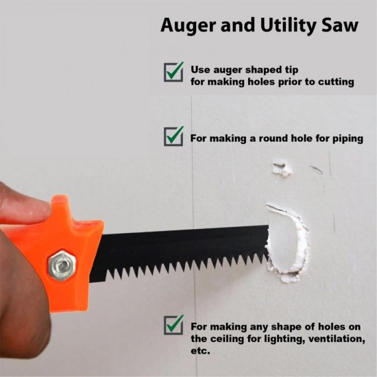 CN 2-in-1 Auger & Utility Wall Board Saw 12'' 300MM PVC Orange Handle CN 2-in-1 Auger & Utility Wall Board Saw 12'' 300MM PVC Orange Handle