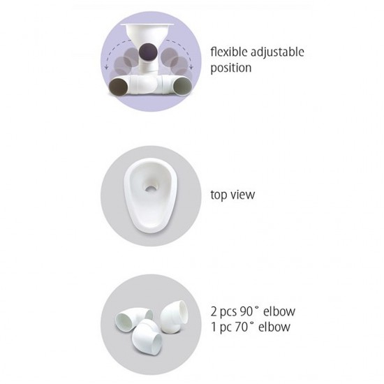 Techplas Plastic PP Latrine Bowl 5121 C/W PVC Elbow 3'' - White Techplas Plastic PP Latrine Bowl 5121 C/W PVC Elbow 3'' - White