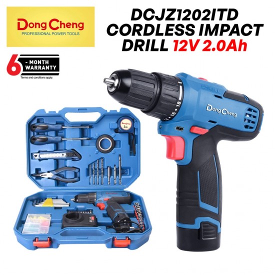 DongCheng DCJZ1202ITD Cordless Impact Drill 12V 2.0Ah + Accessories DongCheng DCJZ1202ITD Cordless Impact Drill 12V 2.0Ah + Accessories