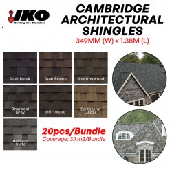 IKO 30 Cambridge Laminated Architectural Asphalt Shingles Roofing System 349MM (W) x 1038MM (L) - 20PCS/BUNDLE