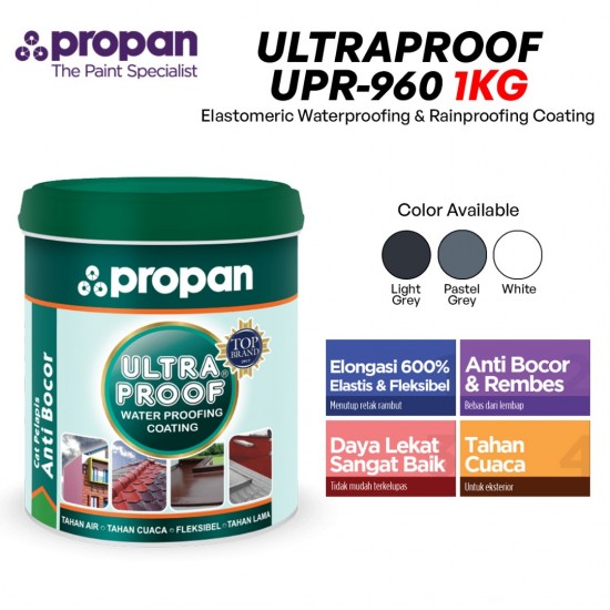 Propan Paint Ultraproof UPR-960 Elastomeric Waterproofing & Rainproofing Coating 1KG Propan Paint Ultraproof UPR-960 Elastomeric Waterproofing & Rainproofing Coating 1KG