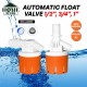 Home Store Eco Automatic Water Level Control Float Valve Top/Side Inlet Nylon + PP (Polypropylene) 1/2'', 3/4'', 1'' - Orange