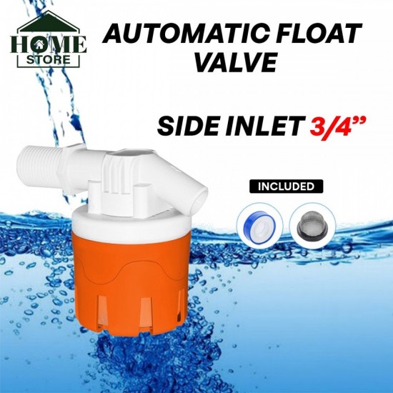 Home Store Eco Automatic Water Level Control Float Valve Top/Side Inlet Nylon + PP (Polypropylene) 1/2'', 3/4'', 1'' - Orange