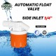 Home Store Eco Automatic Water Level Control Float Valve Top/Side Inlet Nylon + PP (Polypropylene) 1/2'', 3/4'', 1'' - Orange