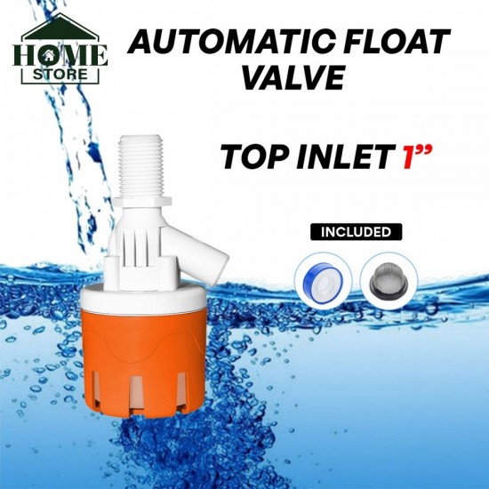 Home Store Eco Automatic Water Level Control Float Valve Top/Side Inlet Nylon + PP (Polypropylene) 1/2'', 3/4'', 1'' - Orange