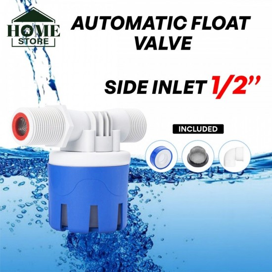 Home Store Automatic Water Level Control Float Valve Top/Side Inlet Nylon 1/2'', 3/4'', 1'' - Blue