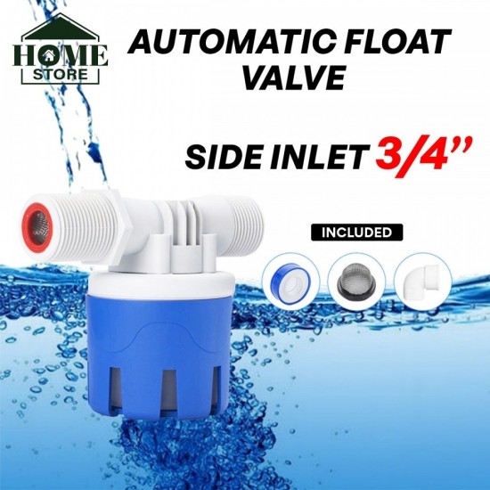 Home Store Automatic Water Level Control Float Valve Top/Side Inlet Nylon 1/2'', 3/4'', 1'' - Blue