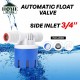 Home Store Automatic Water Level Control Float Valve Top/Side Inlet Nylon 1/2'', 3/4'', 1'' - Blue