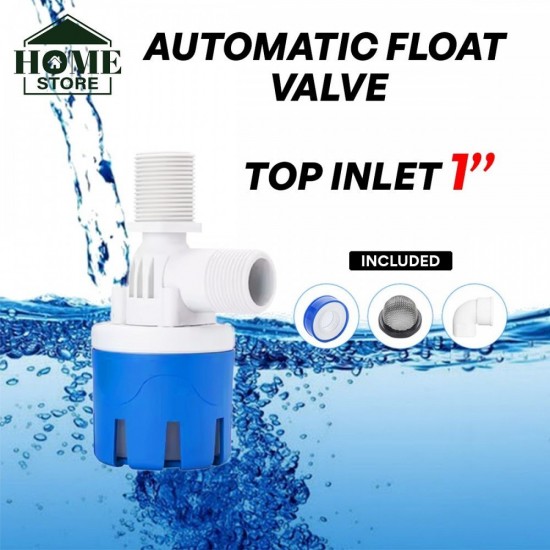 Home Store Automatic Water Level Control Float Valve Top/Side Inlet Nylon 1/2'', 3/4'', 1'' - Blue