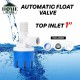 Home Store Automatic Water Level Control Float Valve Top/Side Inlet Nylon 1/2'', 3/4'', 1'' - Blue