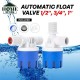 Home Store Automatic Water Level Control Float Valve Top/Side Inlet Nylon 1/2'', 3/4'', 1'' - Blue