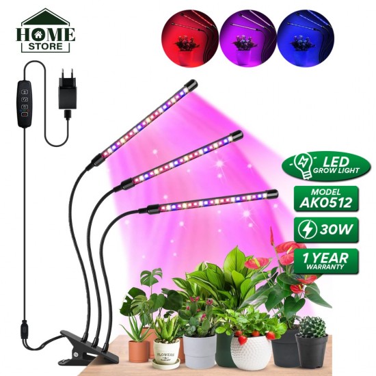 Home Store 'ILED' #AK0512 30W Adjustable 3-Tube Clip-On Light Holder Flexible Clip Clamp Indoor Plant LED Grow Light Red & Blue Spectrum Home Store 'ILED' #AK0512 30W Adjustable 3-Tube Clip-On Light Holder Flexible Clip Clamp Indoor Plant LED Grow Light Red & Blue Spectrum