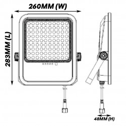 BSLight BSSLFL-1200 LED Solar Flood Light Glory Lens Series with IP65 Waterproof Monocrystalline Silicon Solar Panel - 200W (SIRIM)