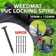 Home Store Weedmat PVC Locking Spike Peg 30MM (D) x 150MM 6'' (L) Black - 10PCS