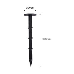 Home Store Weedmat PVC Locking Spike Peg 30MM (D) x 150MM 6'' (L) Black - 10PCS Home Store Weedmat PVC Locking Spike Peg 30MM (D) x 150MM 6'' (L) Black - 10PCS