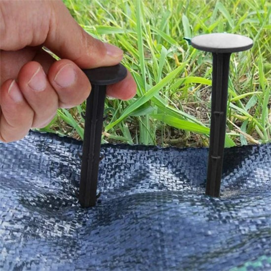 Home Store Weedmat PVC Locking Spike Peg 30MM (D) x 150MM 6'' (L) Black - 10PCS
