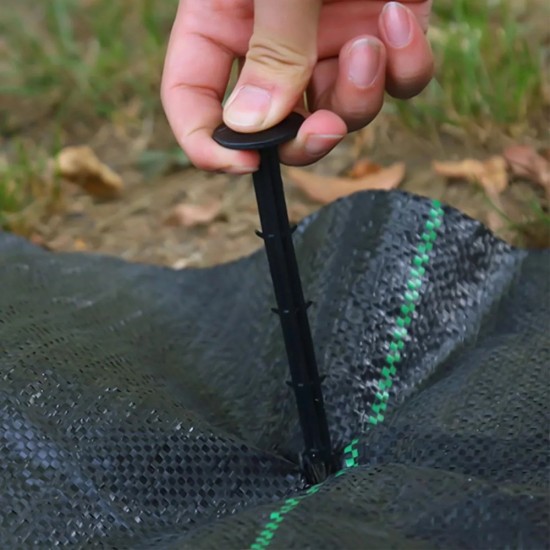 Home Store Weedmat PVC Locking Spike Peg 30MM (D) x 150MM 6'' (L) Black - 10PCS