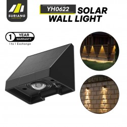 Suriang YH0622 Solar Wall Light IPX4 Waterproof LED Warm White Decorative Wall Light