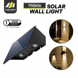 Suriang YH0616 Solar Wall Light IP65 Waterproof LED Warm White Decorative Wall Light