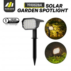 Suriang YH0528A Solar Garden Spotlight IPX4 Waterproof LED Warm White Light 