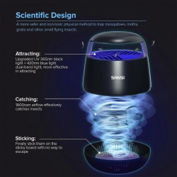 SANSI C23YC002 Fruit Fly Traps for Indoors Home Gnat Traps House with Suction, Bug Zapper Indoor Mosquito Zapper with 5pcs Sticky Glue Boards SANSI C23YC002 Fruit Fly Traps for Indoors Home Gnat Traps House with Suction, Bug Zapper Indoor Mosquito Zapper with 5pcs Sticky Glue Boards