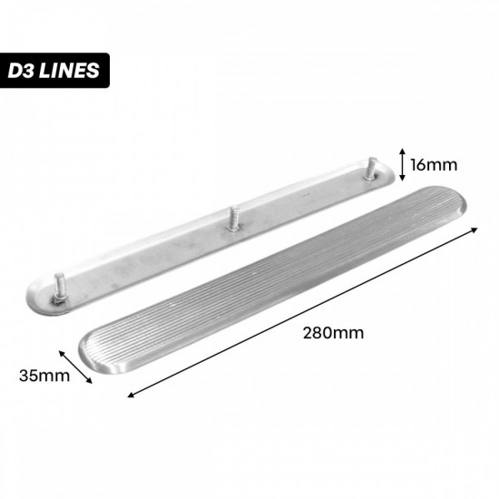 Selamat Stainless Steel 304 Tactile Blind Path Stud Directional Bar - D1 Flat, D2 Diamond, D3 Lines Selamat Stainless Steel 304 Tactile Blind Path Stud Directional Bar - D1 Flat, D2 Diamond, D3 Lines