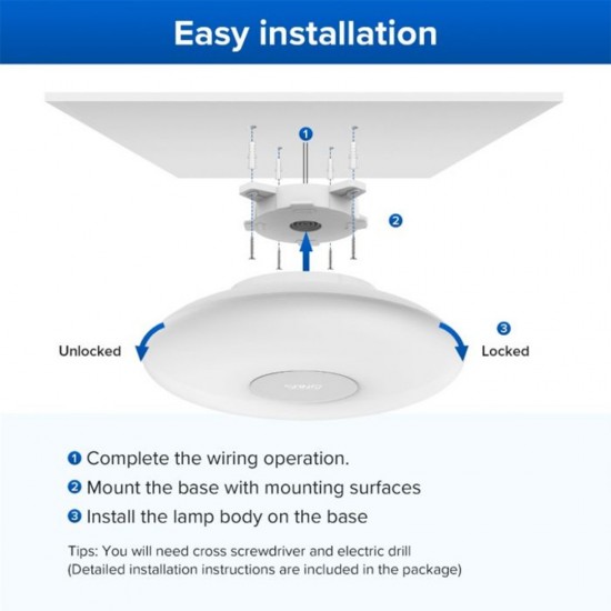 SANSI 18W LED Flush Mount Ceiling Light 5700K Cool White 1600 Lumens Full Moon Series 30CM (D)