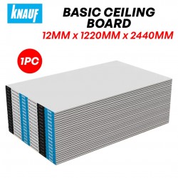 Knauf Basic Gypsum Plasterboard Tapered Edge 12.0MM (T) x 1220MM 4' (W) x 2440MM 8' (L)