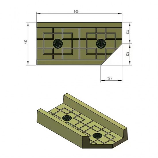 Home Store Type 3 Right Precast Vegetable Gardening Pavement Slab With Reinforcement Y10CQ Steel Bar & Fibre Strand 450MM (W) x 900MM (L) x 150MM (H) Home Store Type 3 Right Precast Vegetable Gardening Pavement Slab With Reinforcement Y10CQ Steel Bar & Fibre Strand 450MM (W) x 900MM (L) x 150MM (H)