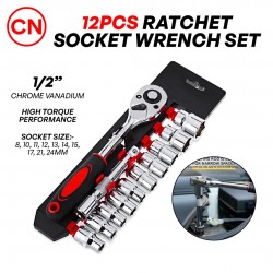 CN 'Tianfeng Tools' 1/2'' High Torque Ratchet Socket Wrench Chrome Vanadium 12PCS SET