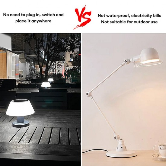 Suriang YH1901A Type-C Rechargeable LED Solar Table Light 4000K Cool White IP54 Waterproof For Indoor & Outdoor