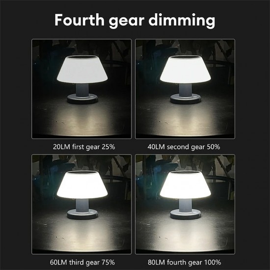 Suriang YH1901A Type-C Rechargeable LED Solar Table Light 4000K Cool White IP54 Waterproof For Indoor & Outdoor