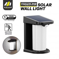 Suriang YH0619-PIR Solar Wall Light With Motion Sensor IPX4 Waterproof LED Cool White Decorative Wall Light